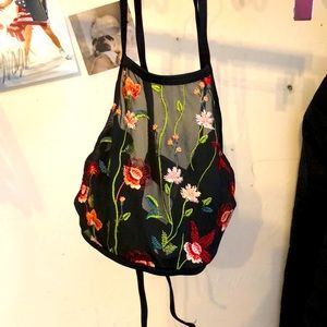 Floral and sheer swim wear bikini top